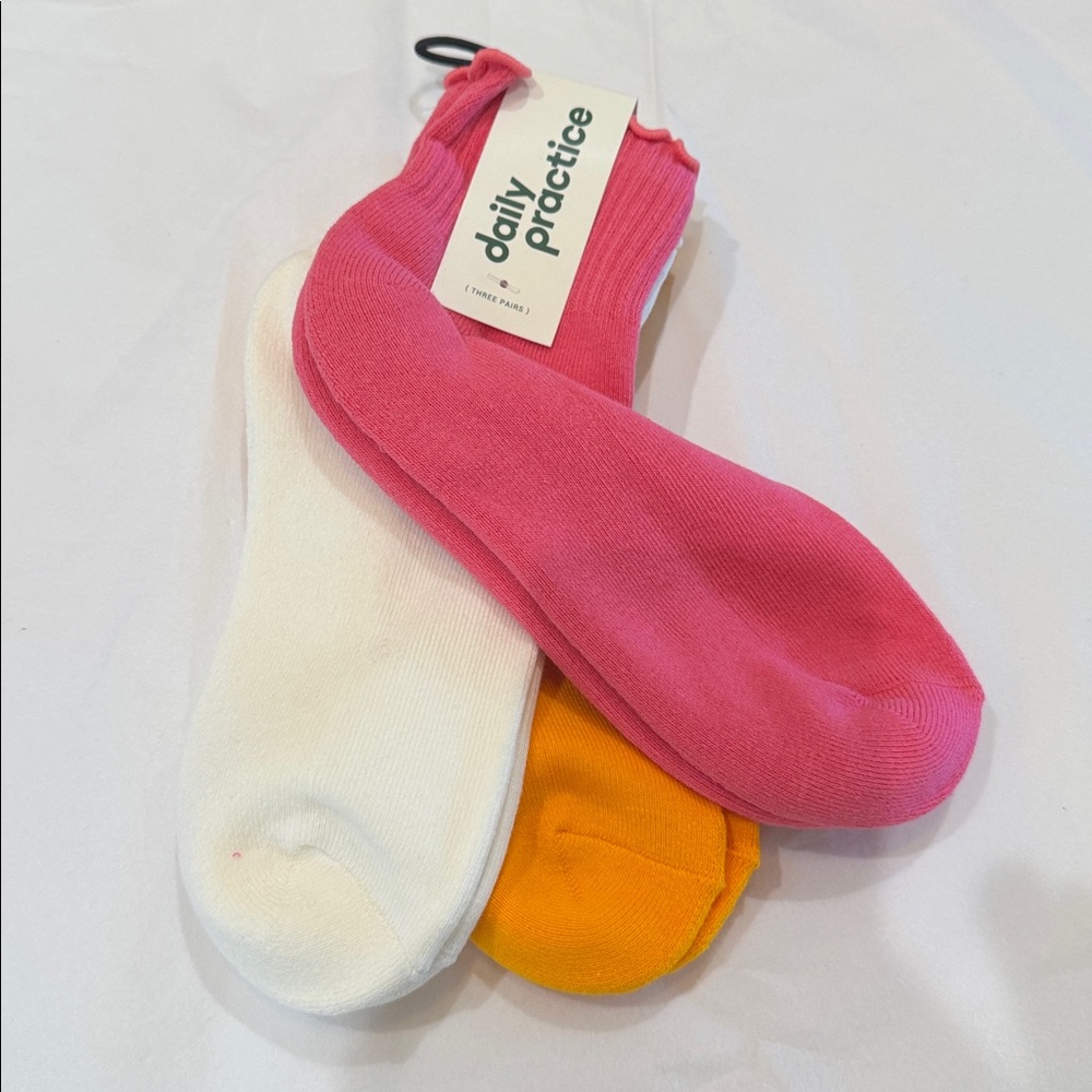 Daily Practice Athletic Ruffle Socks, Set of 3